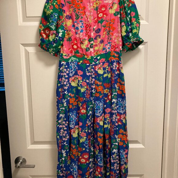 Boden Liv Floral Pleat Detail Midi Dress Size 4 - Picture 7 of 10